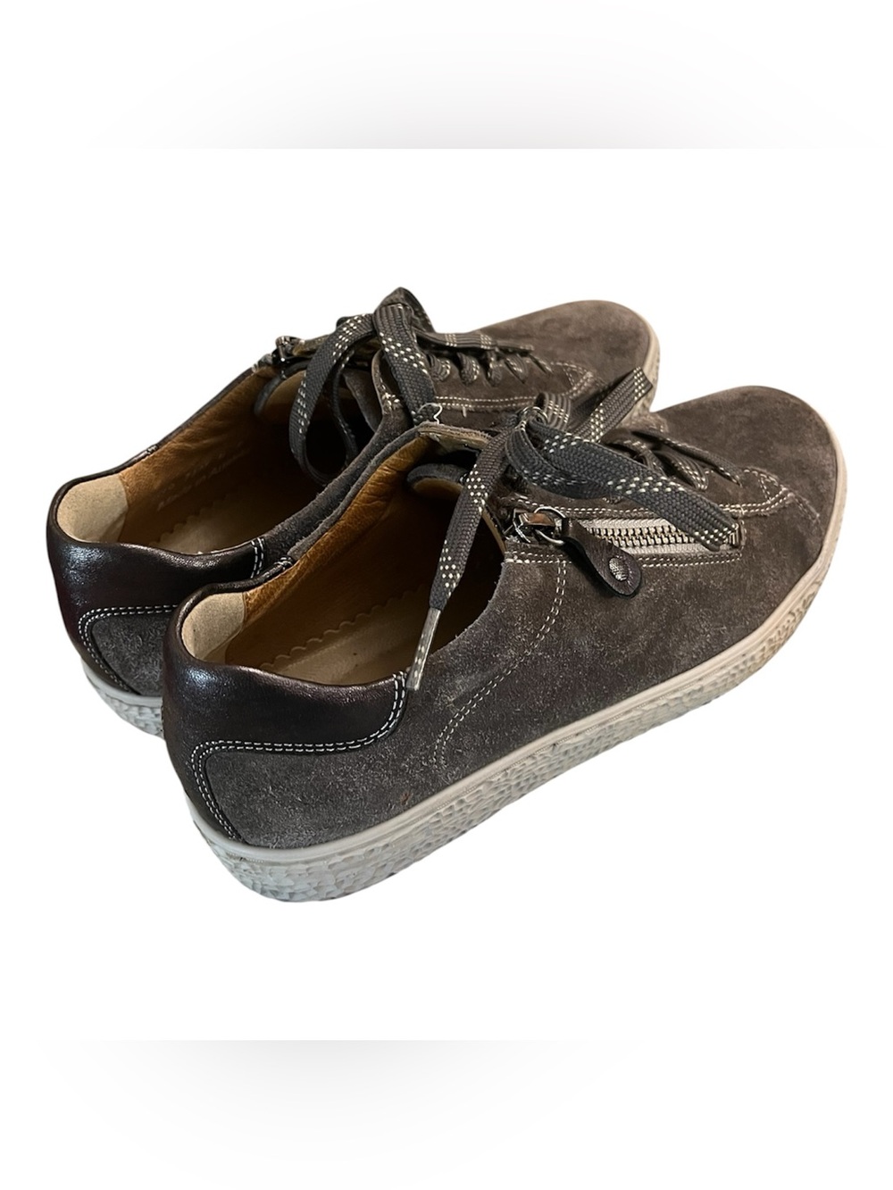 Hartjes Suede Lace-Up Sneakers in Dark Gray